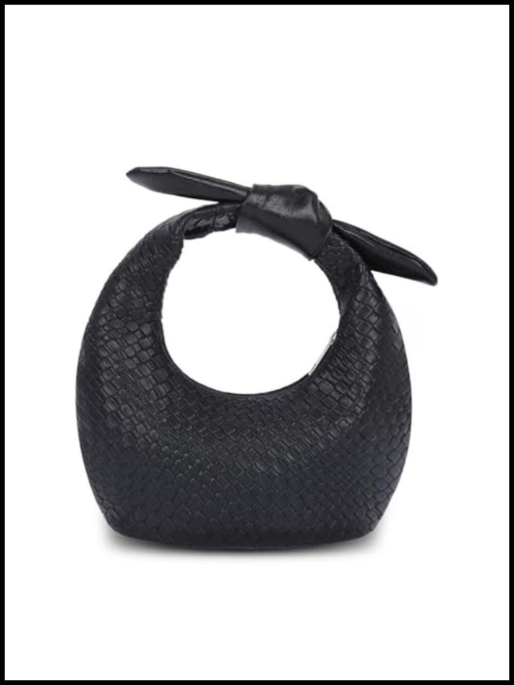 Woven Knotted Hobo Clutch Vegan Leather Shoulder Bag for Women